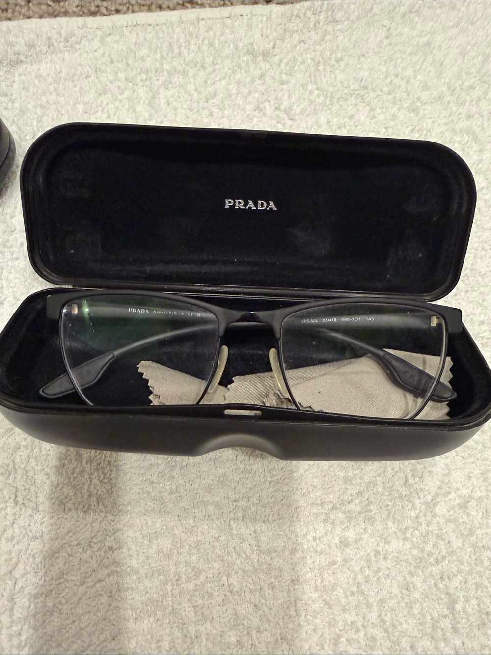 Prada Men’s Black Metal Frame Glasses with Case